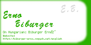 erno biburger business card